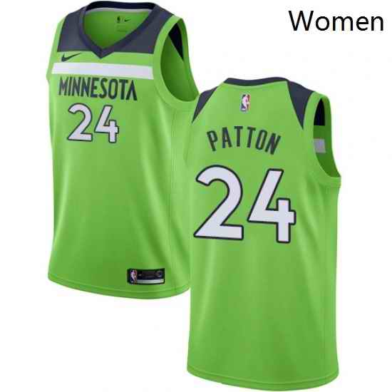 Womens Nike Minnesota Timberwolves 24 Justin Patton Swingman Green NBA Jersey Statement Edition